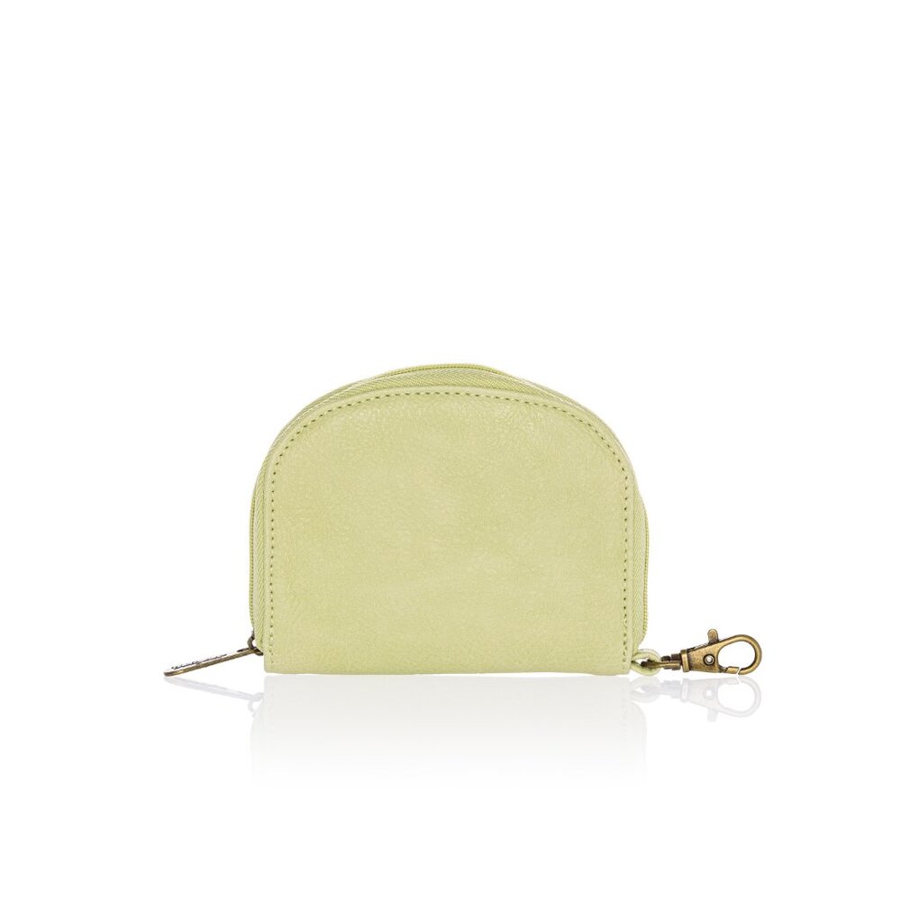 Half-Moon Card Wallet -  Lemongrass Distressed Pebble